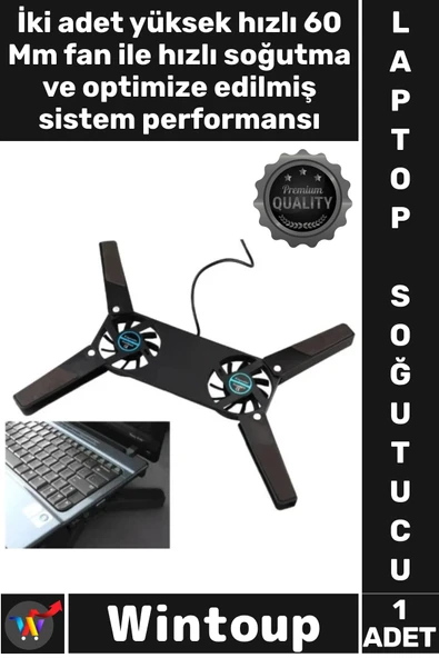 #Soğutucu Taşınabilir Çift Fanlı USB Bağlantı Sessiz Ergonomik Tasarım Katlanabilir Laptop Soğutucu ürün görseli 1