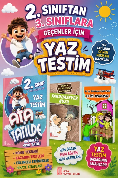 2.Sınıftan 3.Sınıflara Geçenler İçin Yaz Testim ( 2 Adet Hikaye Kitabı Hediyeli) ürün görseli 1