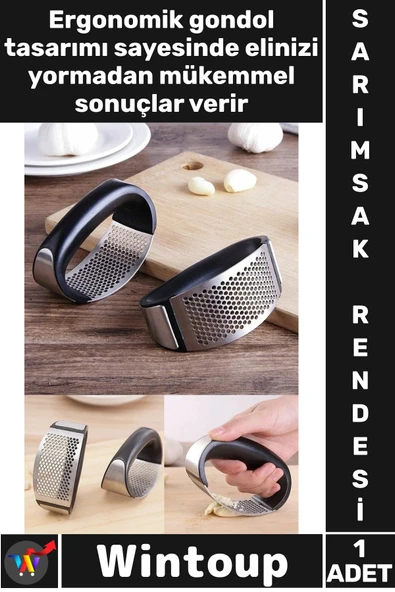 #Rende Paslanmaz Çelik Gondol Tasarım Pratik Ezici Mutfak Garlic Press Yeni Nesil Sarımsak Rendesi ürün görseli 1
