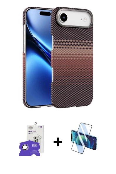 MARSİLYAN™- iPhone 17 Air Kılıf Doruk Serisi - Siyah 3D Antistatik Cam Ekran Koruyucu + Bilvis Titan Kamera Lens - GD ürün görseli 1