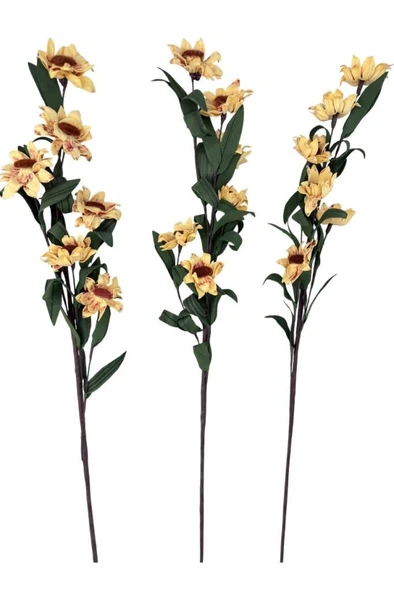 Yapay Çiçek Lateks Papatya Dalı KREM 6 Çiçekli 60 cm Gerçek Dokulu Dekoratif Çiçek ürün görseli 1