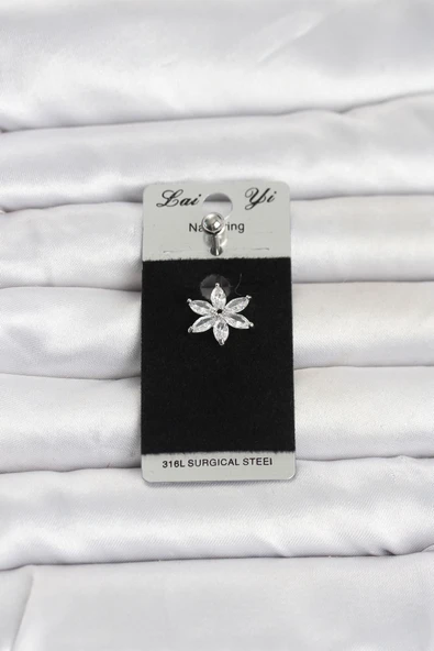 316L Cerrahi Çelik Lotus Model Göbek Piercing 5886 ürün görseli 1