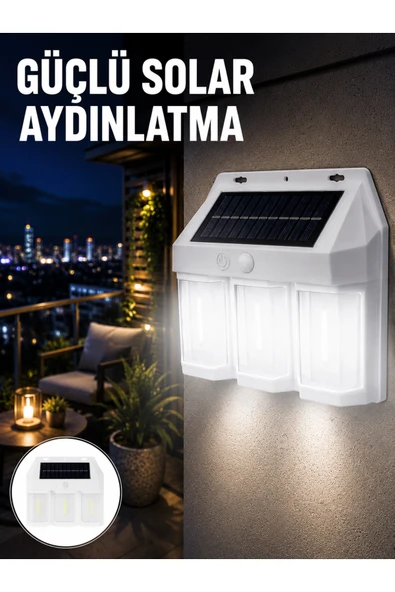PIR Sensörlü Solar Lamba – Otomatik Şarj ve Gece Aydınlatma Yeni Nesil ürün görseli 1