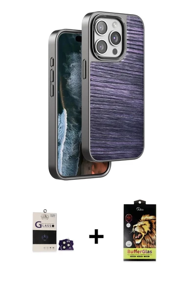 MARSİLYAN™- iPhone 14 Pro Max Kılıf Atlas Minimal Özel Seri - Siyah Buffer Cam Ekran Koruyucu + Bilvis Titan Kamera Lens ürün görseli 1