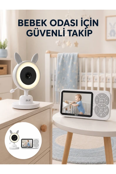 Karşılıklı Sesli Bebek Kamerası 4x Zoom Sıcaklık Sensörlü Yeni Nesil ürün görseli 1