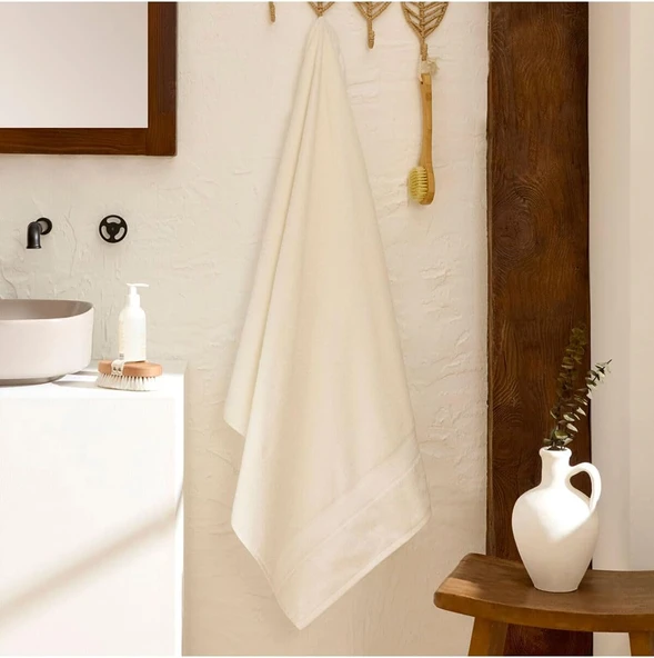 Karaca Home Artisan %100 Pamuk Clove Banyo Havlusu Ekru 80x150 cm ürün görseli 1