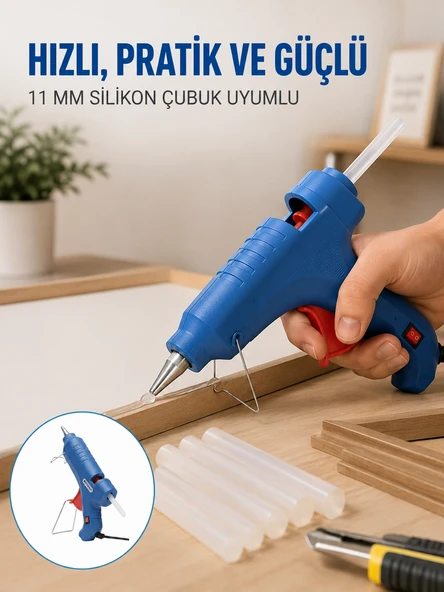 40w Sıcak Silikon Tabancası 5 Silikon Hediyeli Dayanıklı Tasarım Yeni Nesil ürün görseli 1