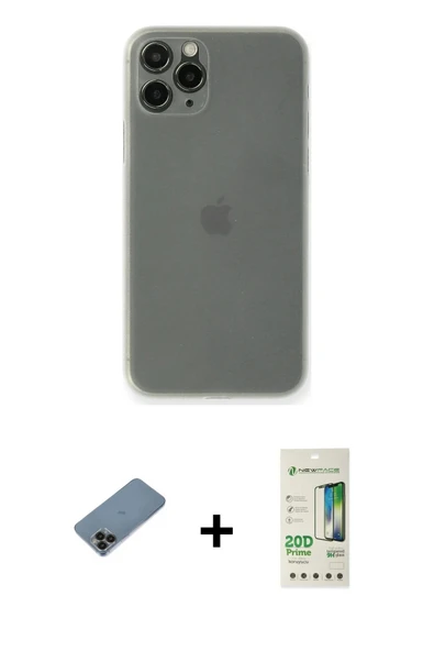 MARSİLYAN™- iPhone 11 Pro Kılıf Yadigar Yansıma Serisi - Siyah 20D Premium Cam Ekran Koruyucu + Shine Kamera Lens Koruma ürün görseli 1