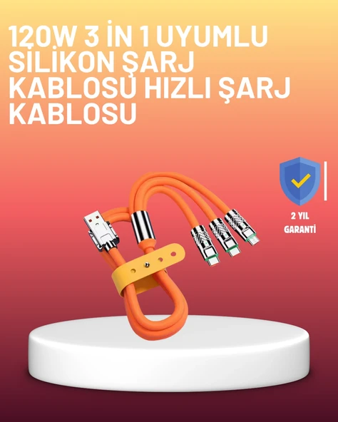 Çinko Alaşımlı Uçlu 120 w Şarj Kablosu – Dolaşmaya Dayanıklı 1,2 m Usb Kablo ürün görseli 1