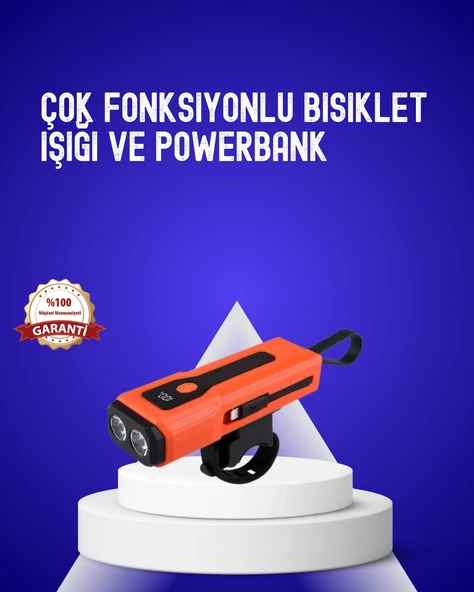 600 Lümen Şarjlı Bisiklet Farı Cob Yan Çakar Acil Durum ürün görseli 1