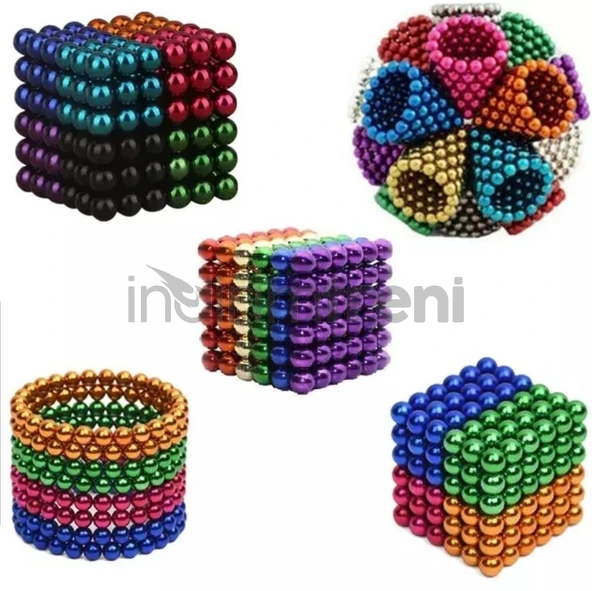 Renkli 216 Mıknatıs Neocube Mıknatıs 5mm Neodyum ürün görseli 1