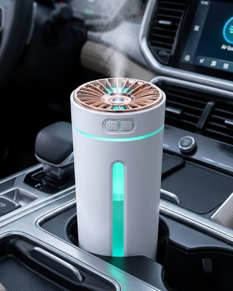 Araç İçi Hava Nemlendirici 5 Esans Hediyeli Led Işıklı Usb Buhar Makinesi ürün görseli 1