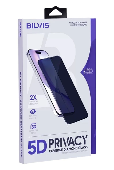 Apple iPhone 17 Pro Max Bilvis 5D Privacy Diamond Hayalet Cam Ekran Koruyucu ürün görseli 1