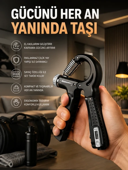 Portatif Ayarlanabilir El Yayı Sayaçlı Dayanıklı Çelik Yay Yeni Nesil ürün görseli 1