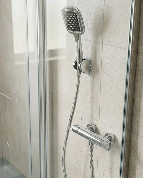 Siyah Duş Başlığı Seti Spiral Hortumlu El Duşu Ve Duvar Askısı Banyo Seti ürün görseli 1
