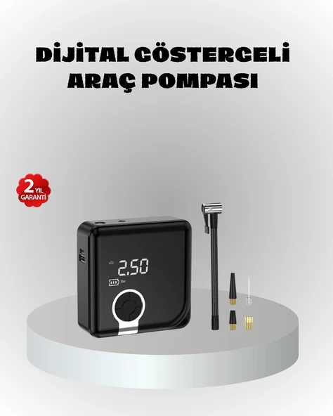 Dijital Ekranlı Şarjlı Hava Kompresörü 150 Psı Güçlü Motorlu ürün görseli 1