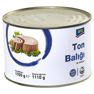 aro Ton Balık Büfe Tipi 1,7 Kg - İri Parçalı Kendi Yağında 4'li Avantaj Paketi ürün görseli 1