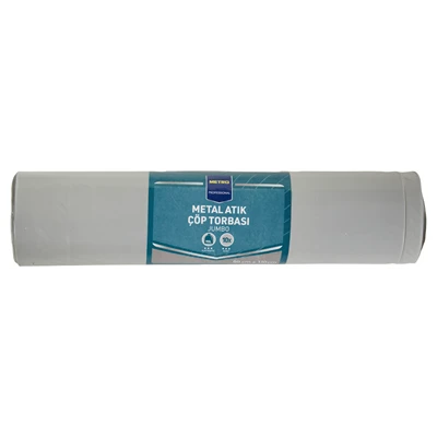 METRO PROFESSIONAL Gri Çöp Torbası 80x110 cm 10 Adet 40 Mikron Sağlam 5'li Avantaj Paketi ürün görseli 1