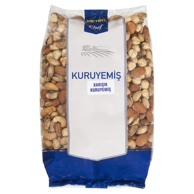 METRO Chef Karışık Kuruyemiş 1 Kg Kavrulmuş - Lezzetli Atıştırmalık 2'li Ekonomik Paket ürün görseli 1