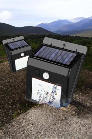 Solar Lamba Giriş, Bahçe Yol Avlu Hareket Sensörlü Led - Resim 2