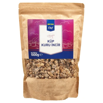 Metro Chef Küp Kesik Kuru İncir 1 Kg - Aydın Yöresi 8x8 mm 4'li Avantaj Paketi ürün görseli 1