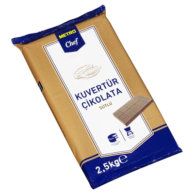 METRO Chef Sütlü Kuvertür Çikolata 2,5 Kg Pastacılık Ürünü 2'li Ekonomik Paket ürün görseli 1
