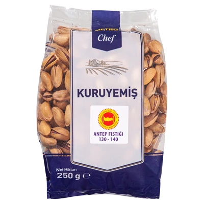 METRO Chef Antep Fıstığı 250 G 130-140 Kalibre Tuzlu Kavrulmuş Kabuklu 8'li Avantaj Paketi ürün görseli 1