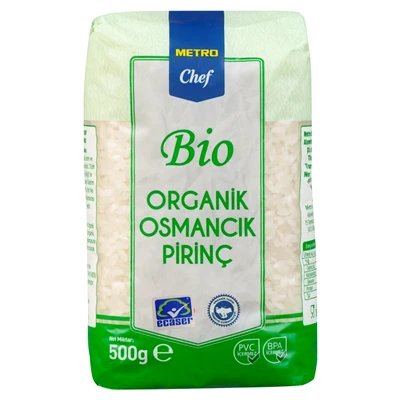 METRO Chef Bio Osmancık Pirinç 500 G Organik Uzun Tane 8'li Avantaj Paketi ürün görseli 1