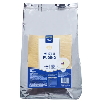 METRO Chef Muzlu Puding 3 Kg - Profesyonel Mutfaklar İçin Pratik Toz Karışım 2'li Ekonomik Paket ürün görseli 1