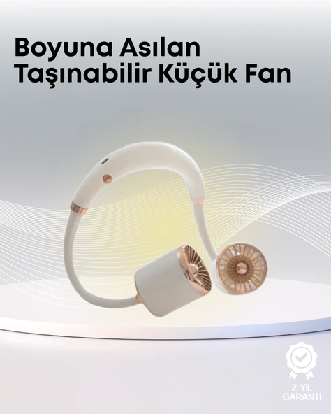 Yazlık Taşınabilir Sessiz Boyun Fanı 3 Kademe Hız Ayarlı ürün görseli 1