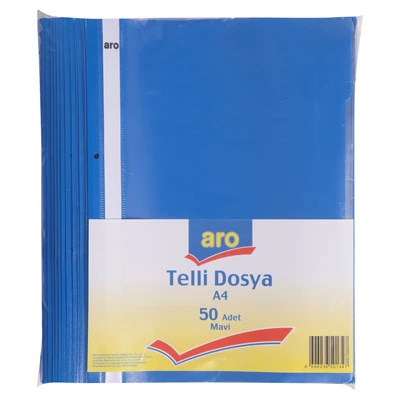 aro Telli Dosya 50'li Mavi - Ekonomik ve Dayanıklı Arşivleme Çözümü 4'li Avantaj Paketi ürün görseli 1