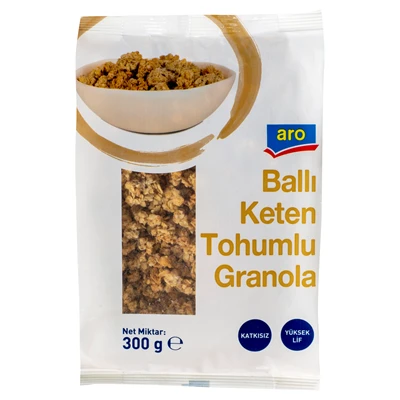aro Granola 300 G Ballı&Keten Tohumlu Yüksek Lifli Kahvaltılık Gevrek 5'li Avantaj Paketi ürün görseli 1