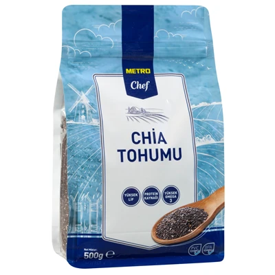 METRO Chef Chia Tohumu 500 G - Yüksek Lifli, Omega 3 ve Protein Kaynağı 5'li Avantaj Paketi ürün görseli 1