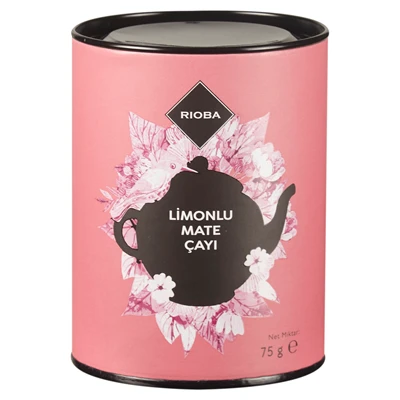 RIOBA Mate Çay 75 g - Yeşilçay & Limon Aromalı Sıcak/Soğuk İçecek 5'li Avantaj Paketi ürün görseli 1