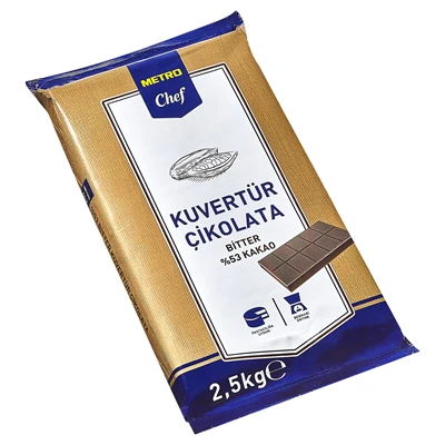 METRO Chef Kuvertür %53 Bitter Çikolata 2,5 Kg Pastacılık Ürünü 2'li Ekonomik Paket ürün görseli 1
