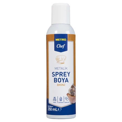METRO Chef Metalik Boya 250 ml Bronz - Yenilebilir Sprey Boya 8'li Avantaj Paketi ürün görseli 1