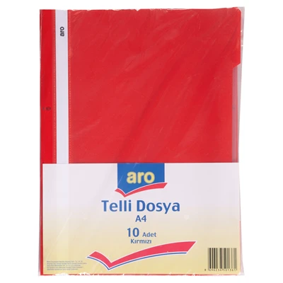 aro Telli Dosya 10'lu Kırmızı - Ekonomik ve Dayanıklı Arşivleme 8'li Avantaj Paketi ürün görseli 1