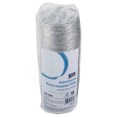 aro Alüminyum Krem Kramel Kabı 100'lü 135 cc Kullan At Yiyecek Ekipmanı 2'li Ekonomik Paket ürün görseli 1