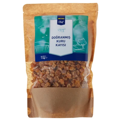 METRO Chef Kuru Kayısı Küp Kesik 1 Kg - Doğal Atıştırmalık ve Tatlı Malzemesi 3'li Ekonomik Paket ürün görseli 1