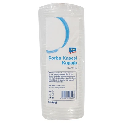 aro Çorba Kapak 50'li 16oz Kullan At Plastik Kapak 6'li Avantaj Paketi ürün görseli 1