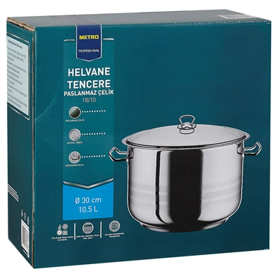METRO PROFESSIONAL Helvane Tencere 30x15 cm - Profesyonel Mutfaklar İçin 2'li Ekonomik Paket ürün görseli 1