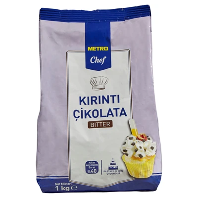 METRO Chef Kırıntı Çikolata 1 Kg Bitter - Pastacılık ve Tatlılar İçin 5'li Avantaj Paketi ürün görseli 1