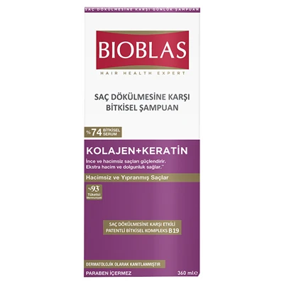 Bıoblas Kolajen Şampuan 360 ml - İnce Saçlara Hacim ve Dolgunluk 4'li Avantaj Paketi ürün görseli 1