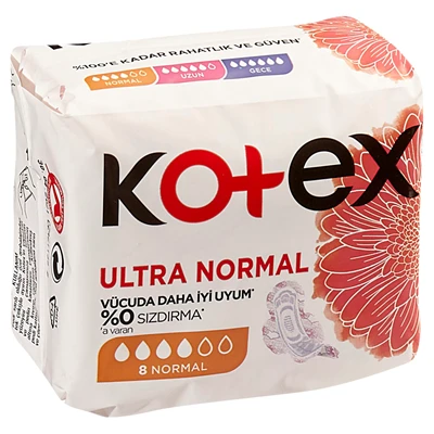 Kotex Ultra Hijyenik Ped Normal 8'li Pamuksu Doku Rahatlık 8'li Avantaj Paketi ürün görseli 1