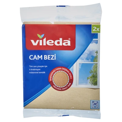 Vileda Cam Bezi 2'li - Geliştirilmiş Minik Gözeneklerle %35 Daha Güçlü Kurulama 3'li Ekonomik Paket ürün görseli 1