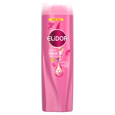 Elidor Superblend 2'si 1 Arada Şampuan ve Saç Bakım Kremi 400 ml Güçlü ve Parlak 8'li Avantaj Paketi ürün görseli 1