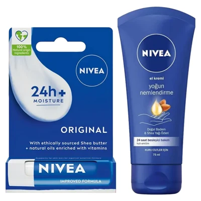NIVEA Dudak Kremi ve El Kremi 75 ml Nemlendirici Bakım 8'li Avantaj Paketi ürün görseli 1