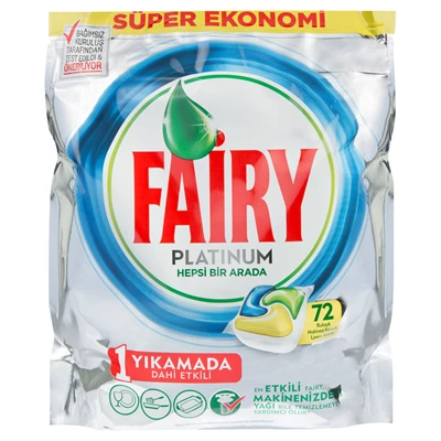 FAİRY Platinum Bulaşık Makinesi Tableti 72'li - Güçlü Temizlik ürün görseli 1