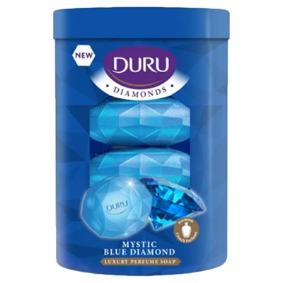 Duru Diamond Sabun 4*90 G Blue - Elmas Görünümlü Lüks Parfüm Kokulu Özel Sabun 5'li Avantaj Paketi ürün görseli 1