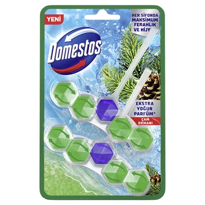 Domestos WC Blok Duo 2'li 50g Çam Ormanı Ferahlığı 5'li Avantaj Paketi ürün görseli 1